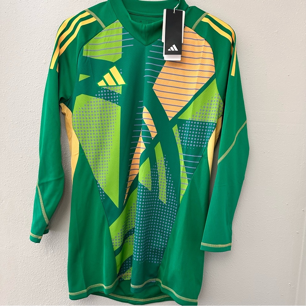 Adidas Soccer T24 Goalkeeper Jersey Slim Fit Men's Size Medium Green IS5350
